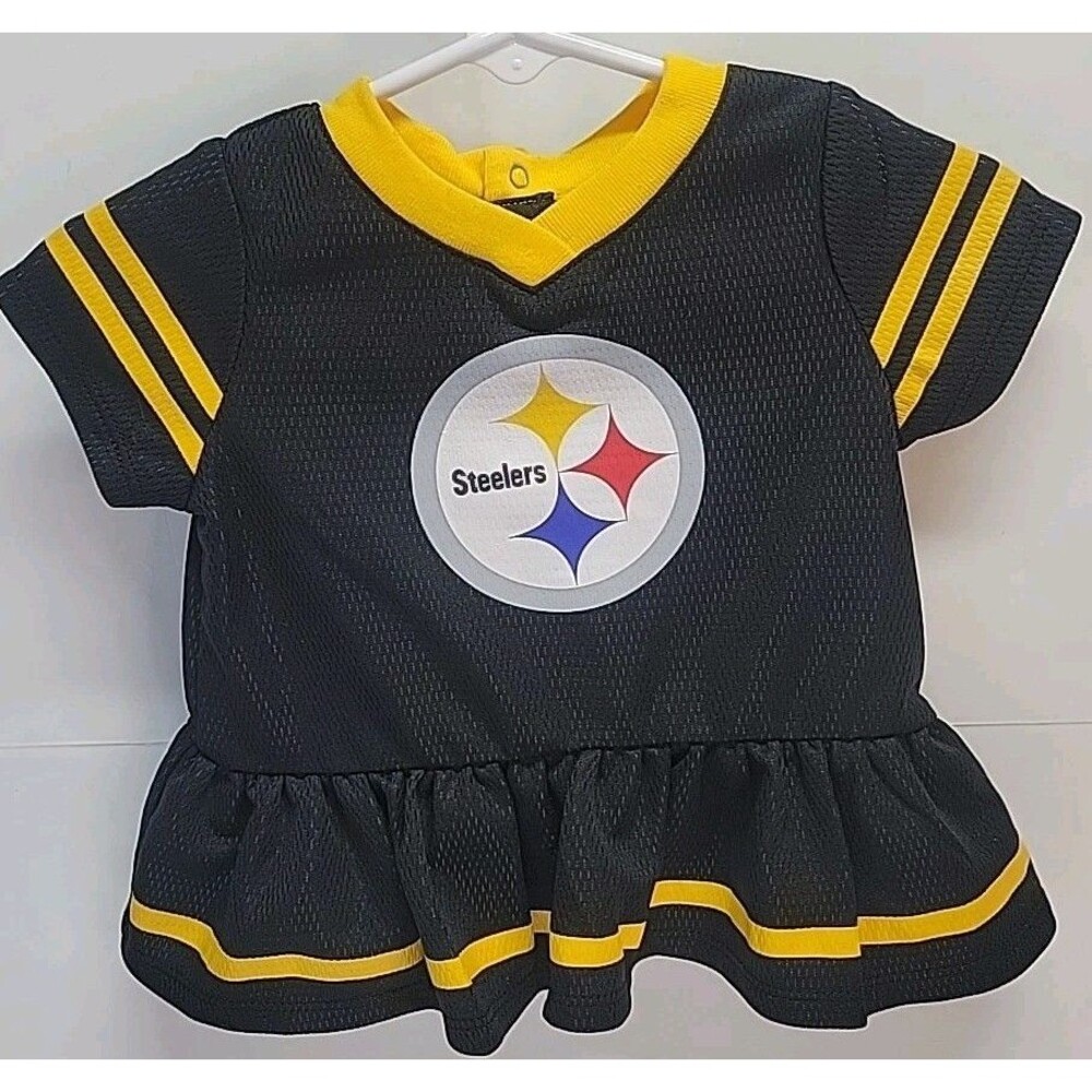 Pittsburgh Steelers Dress Baby Girls‎ Sz 0-3 Months NFL Cheerleader Football